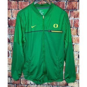 Oregon Ducks UO Men’s Medium Green Nike Dri-Fit Full Zip Jacket Pockets